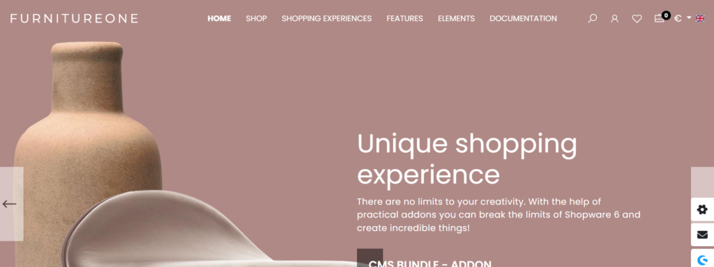 The Best Shopware 6 Themes FURNITURE ONE | CLOUD 