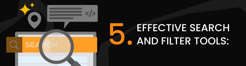 Effective Search and Filter Tools