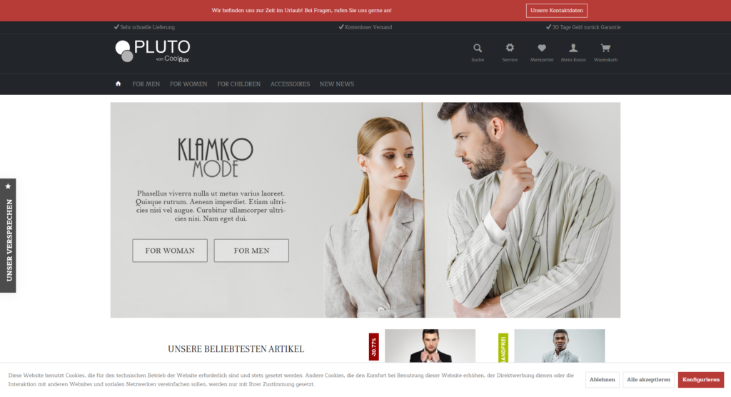 Theme Pluto - Fashion Template