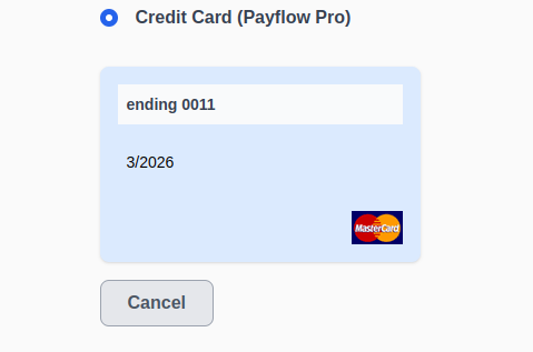 Payflow Pro PayPal card