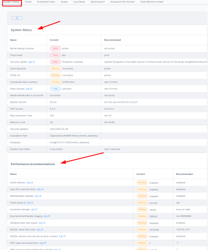 performance recommendations and setup improvements