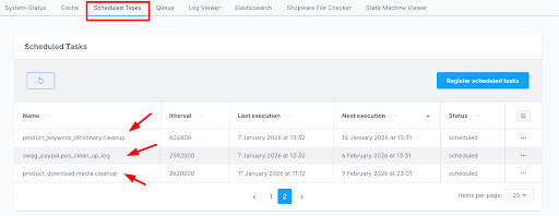 Frosh Tools scheduled tasks