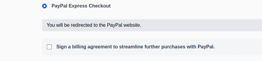 PayPal billing agreement