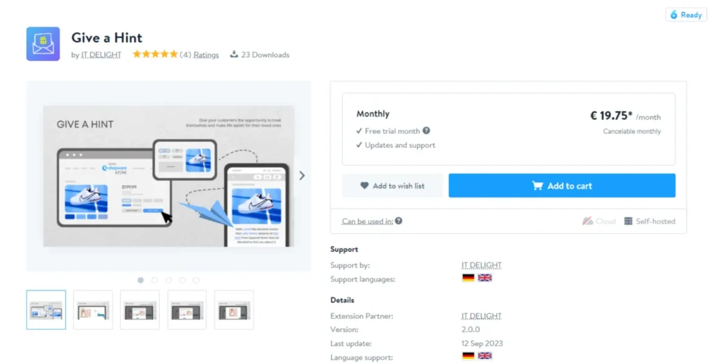 Give a Hint Shopware Plugin