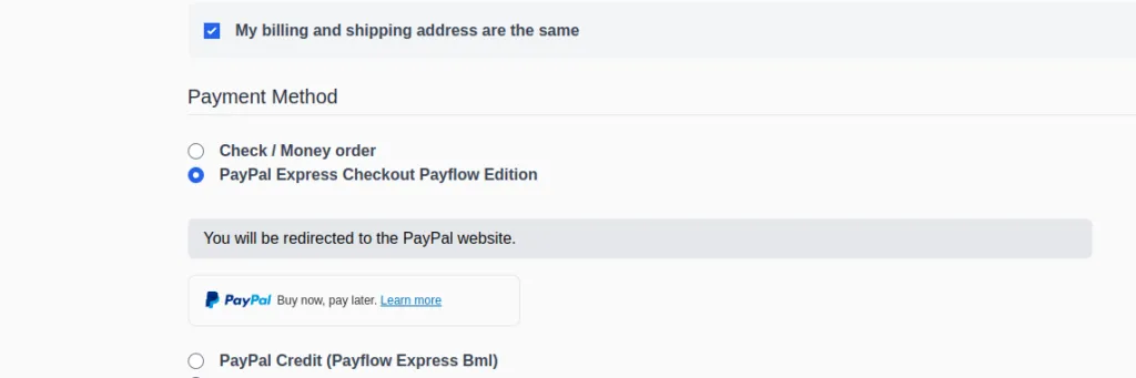 Payflow Express and Payflow Express BML