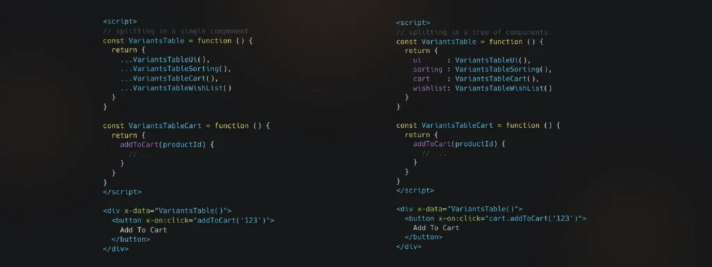 Optimizing Alpine JS components
