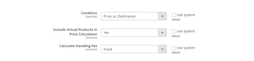 Magento shipping setup