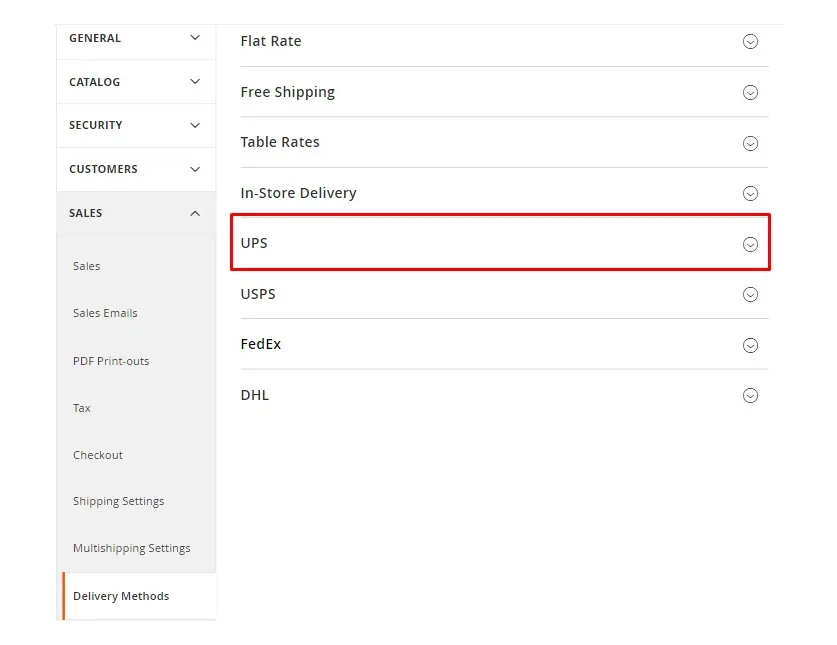 Magento shipping configuration
