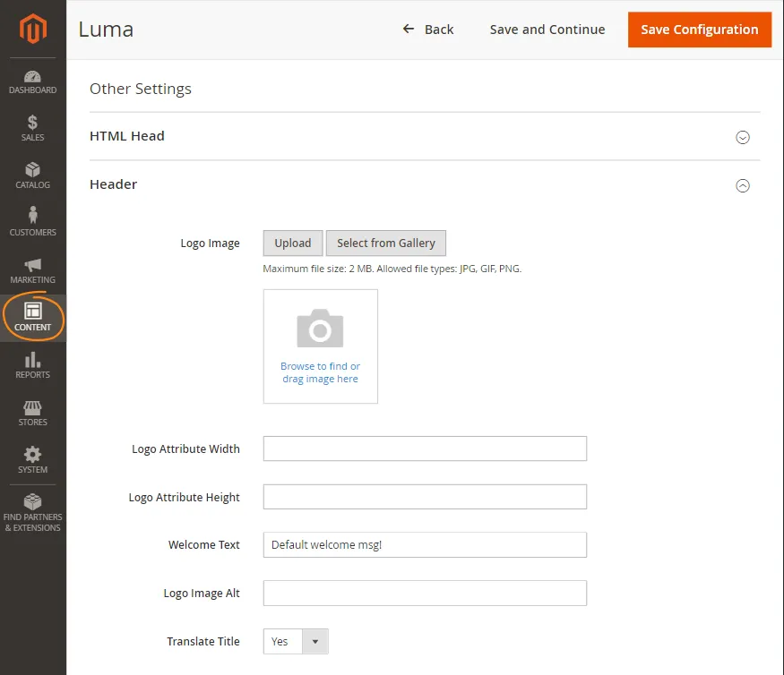 Magento 2 design customization