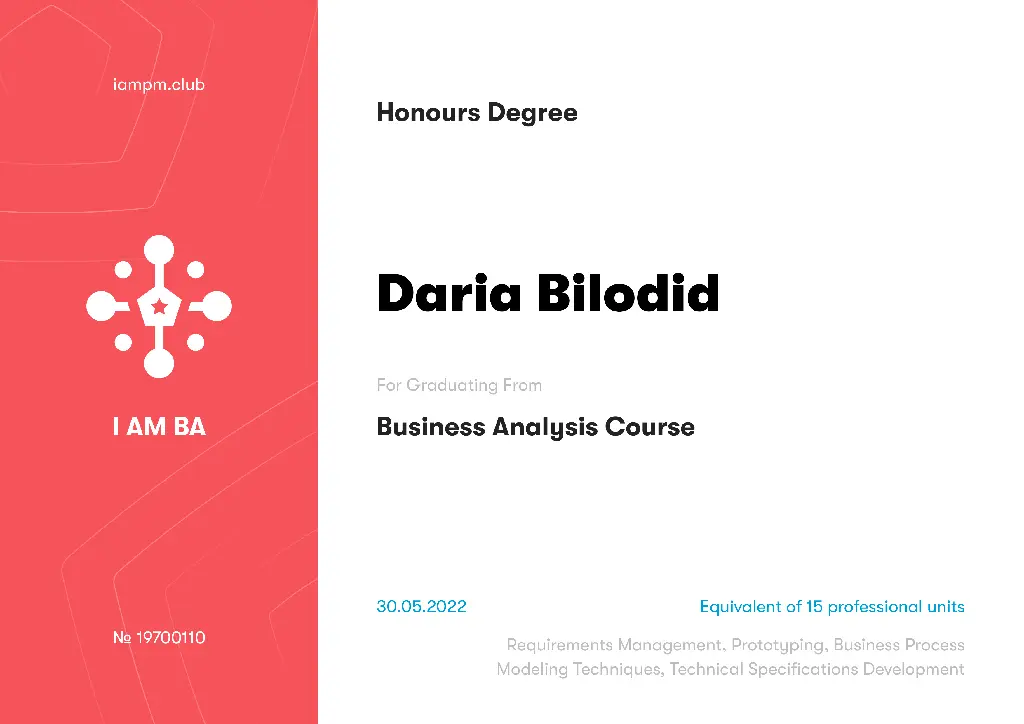 Author Daria Bilodid IT Certificate